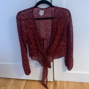 Long sleeve, sheer Princess polly top